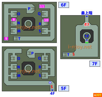 摂理の塔（5～7F） マップ