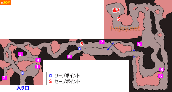 岩溶けの洞窟 マップ