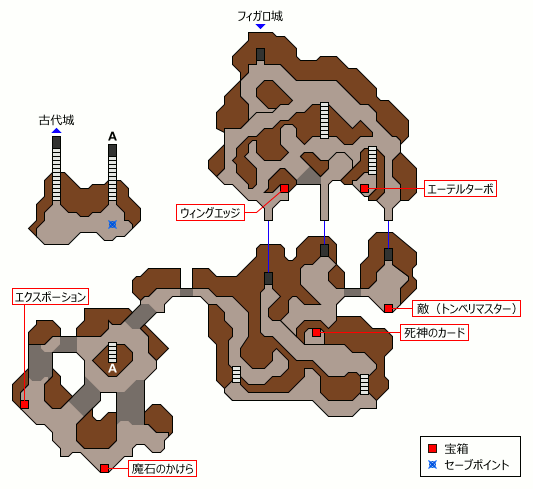 古代城への洞窟 マップ