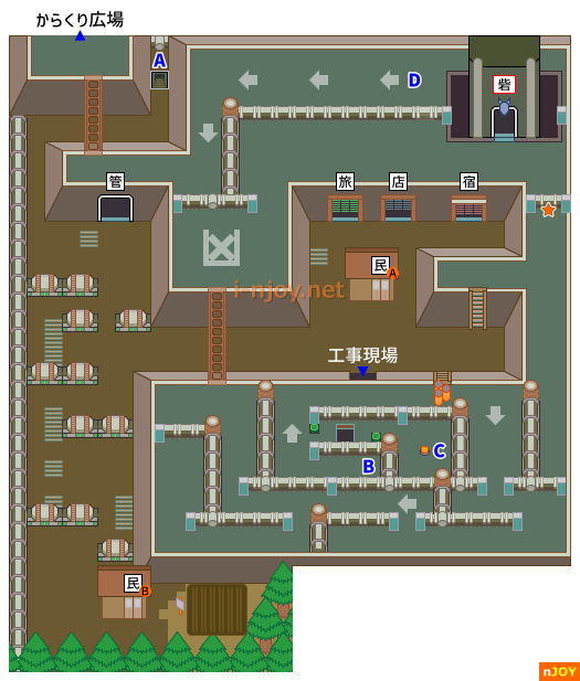『がんばれゴエモン3 獅子重禄兵衛のからくり卍固め』 からくりパーク マップ