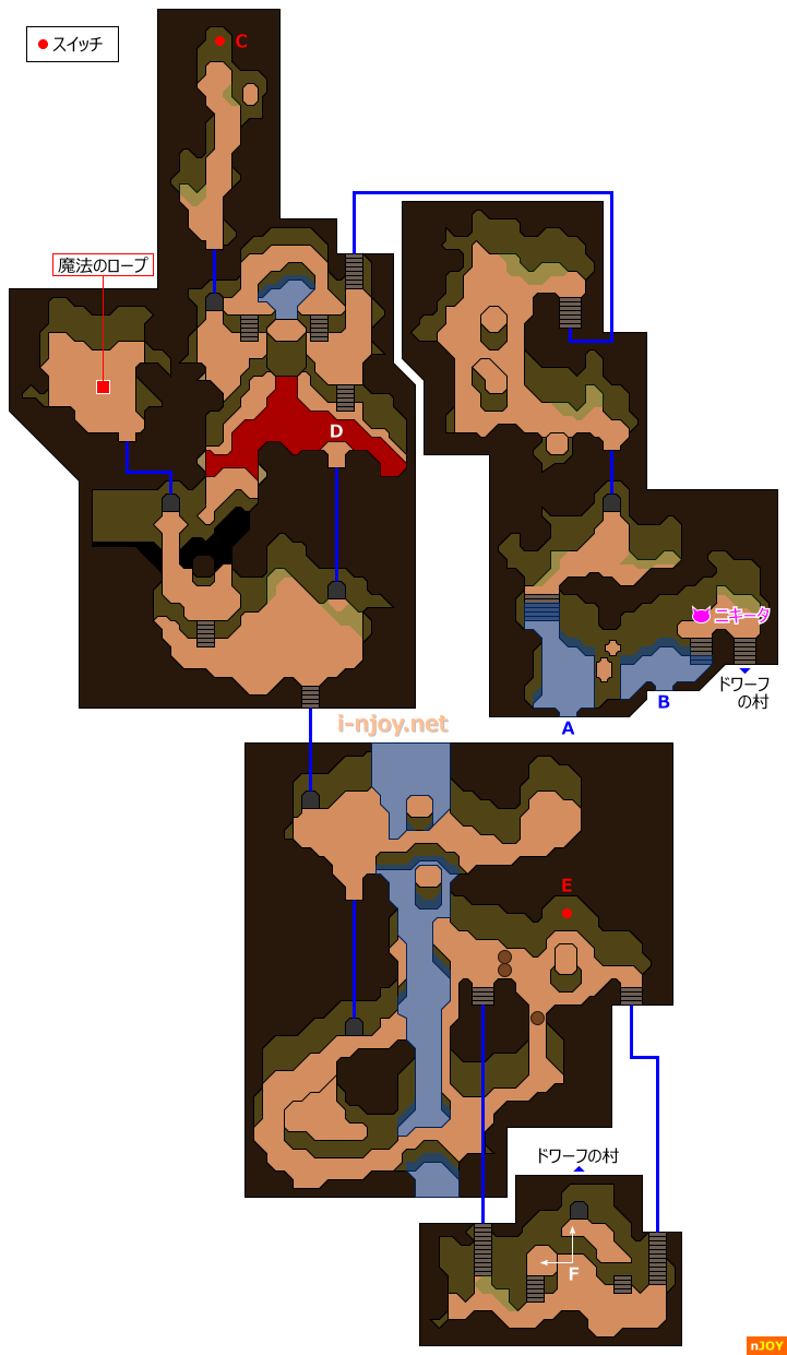 ガイアのヘソ フィールドマップ（洞窟内）
