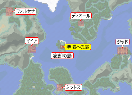 忘却の島 周辺地図