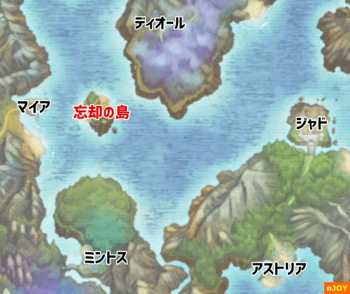 忘却の島 周辺地図