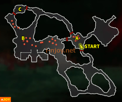 封印戦記 バトルチャレンジ「地底基地制圧戦」 マップ