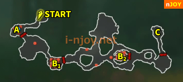 封印戦記 バトルチャレンジ「迷える戦士達」 マップ