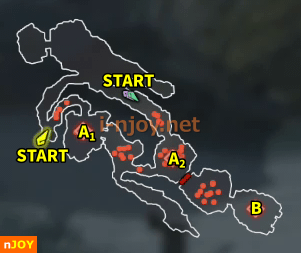 封印戦記 バトルチャレンジ「危険種討伐 ヘブラ地方」 マップ