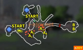 封印戦記 バトルチャレンジ「危険種討伐 ラネール地方」 マップ