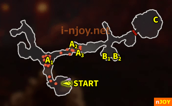 封印戦記 バトルチャレンジ「危険種討伐 オルディン地方」 マップ