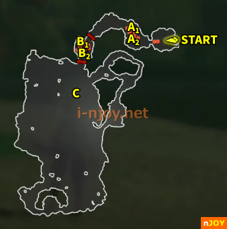 封印戦記 バトルチャレンジ「危険種討伐 ゲルド地方」 マップ