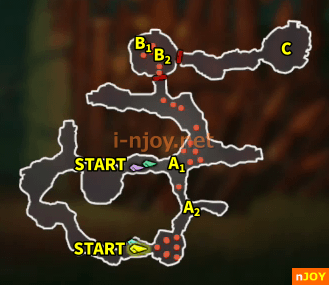 封印戦記 バトルチャレンジ「危険種討伐 タモ沼」 マップ