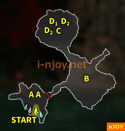 封印戦記 バトルチャレンジ「危険種討伐 地底基地」 マップ