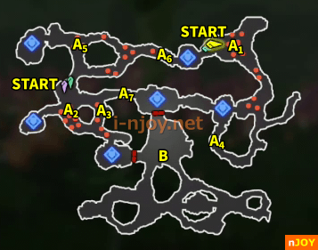 封印戦記 バトルチャレンジ「危険種討伐 樹海」 マップ