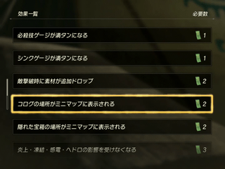 コログの場所がミニマップに表示される