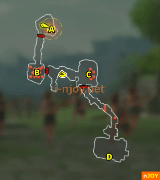 封印戦記 シナリオ「剣の鍛錬」 マップ