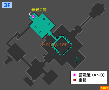 雷の神殿 3F マップ