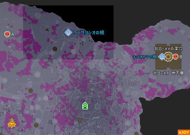 ウンザヨシオの根 周辺マップ