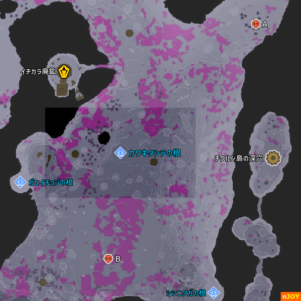 カワキタシラの根 周辺マップ