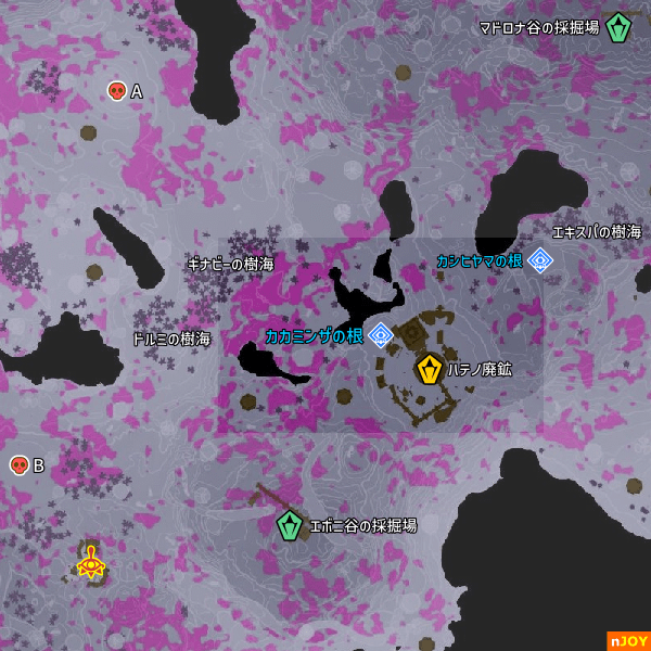 カカミンザの根 周辺マップ