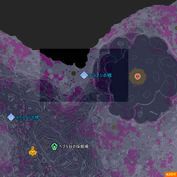 ナラスシの根 周辺マップ