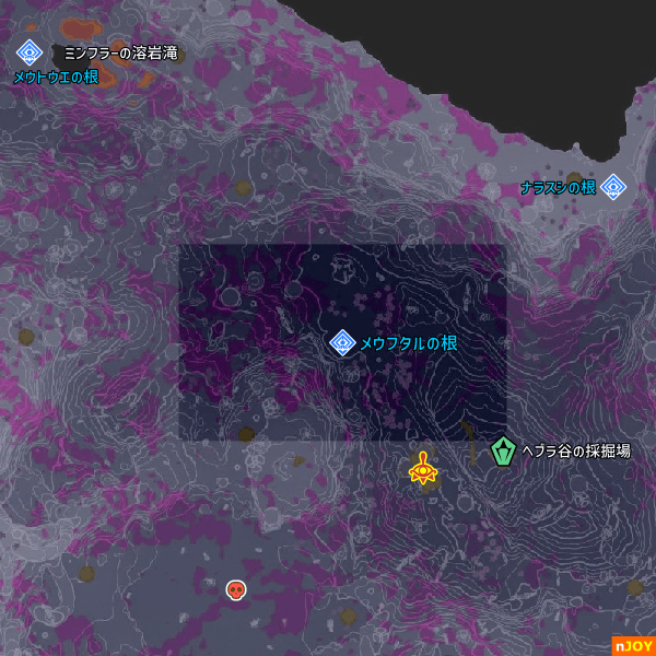 メウフタルの根 周辺マップ