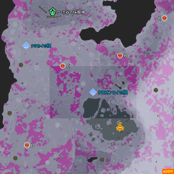 クロオンウイの根 周辺マップ