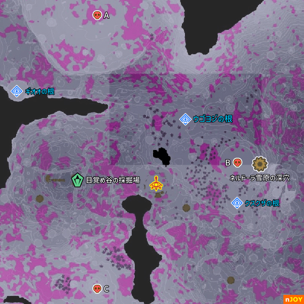 ウゴヨジの根 周辺マップ