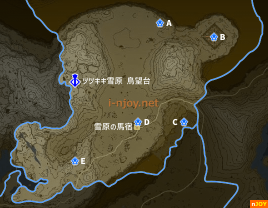 ツツキキ雪原 鳥望台 周辺マップ（地上）